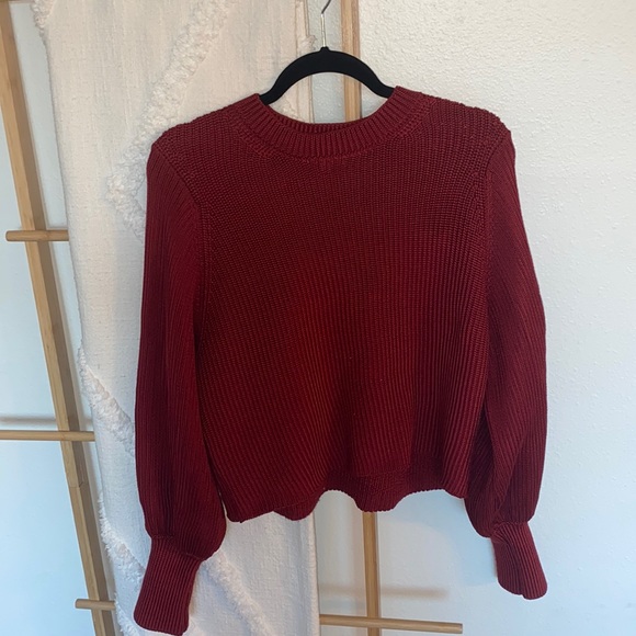 Red Ribbed Sweater - Picture 1 of 3